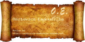 Osztovics Emanuéla névjegykártya